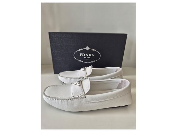 Mocassini Prada in pelle bianca Bianco - vista 5