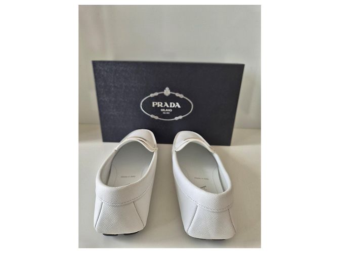 Mocassini Prada in pelle bianca Bianco - vista 6