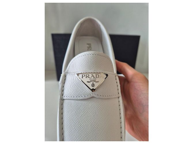 Mocassini Prada in pelle bianca Bianco - vista 8