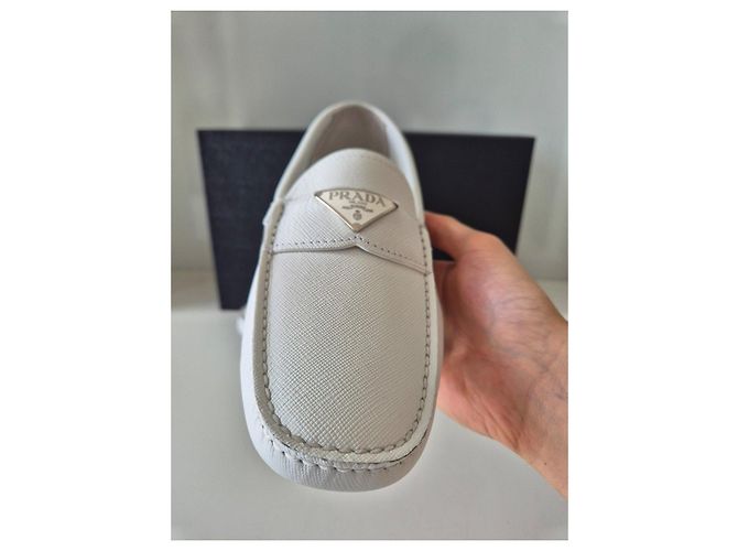 Mocassini Prada in pelle bianca Bianco - vista 9
