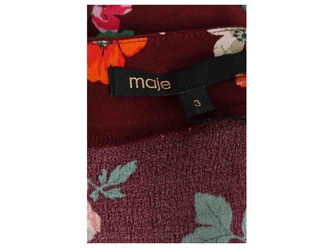 Vestido Maje burdeos de viscosa - vista 5