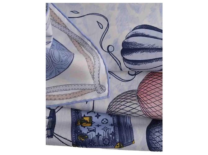 Carré Louis Vuitton in seta blu - vista 3