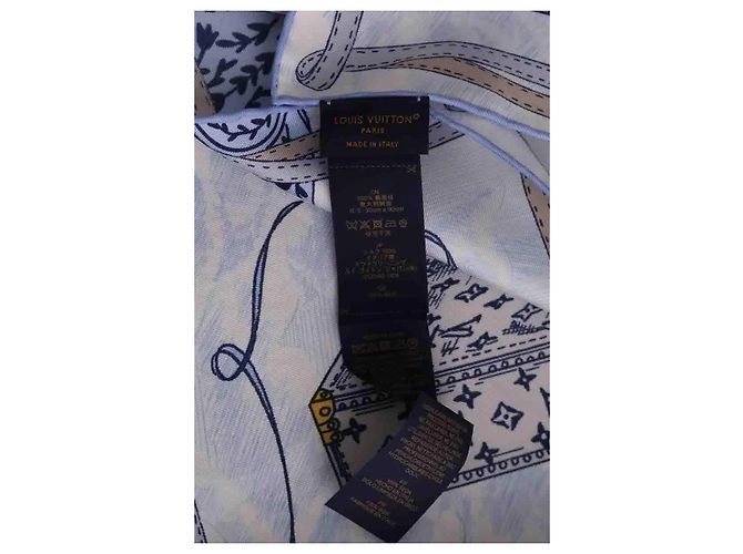 Carré Louis Vuitton in seta blu - vista 5