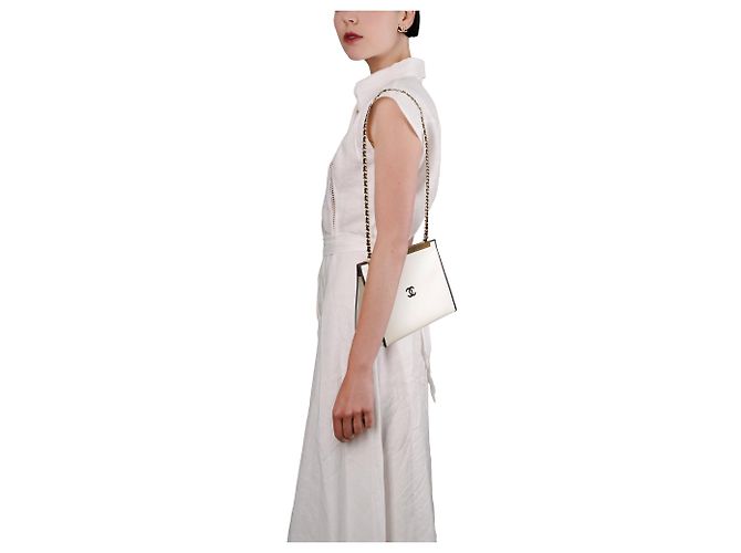 Borsa CHANEL in Pelle Bianca - 103786 Bianco - vista 13