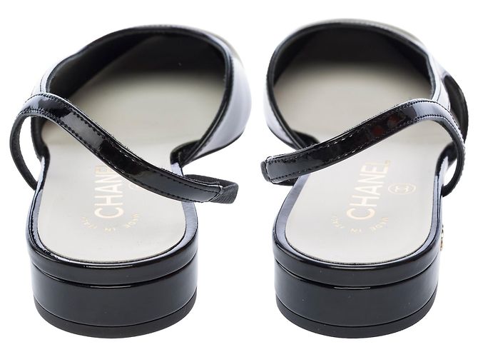 Scarpe CHANEL Slingback in Pelle Nera - 103787 Nero - vista 10