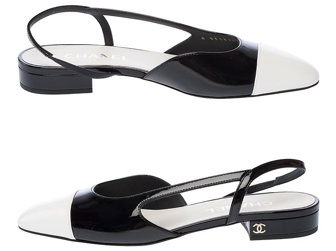 Scarpe CHANEL Slingback in Pelle Nera - 103787 Nero - vista 5