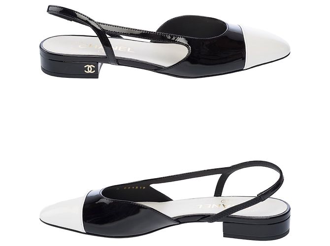 Scarpe CHANEL Slingback in Pelle Nera - 103787 Nero - vista 6