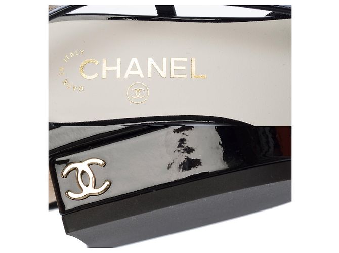 Scarpe CHANEL Slingback in Pelle Nera - 103787 Nero - vista 7