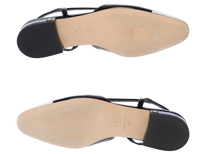 Scarpe CHANEL Slingback in Pelle Nera - 103787 Nero - vista 9