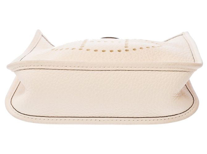Hermès Borsa HERMES Mini Evelyne in Pelle Bianca - 103768 Bianco - vista 11