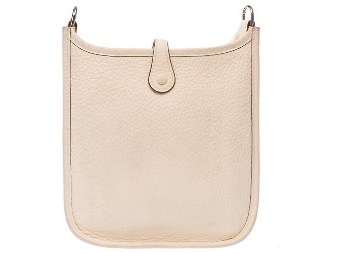 Hermès Borsa HERMES Mini Evelyne in Pelle Bianca - 103768 Bianco - vista 4