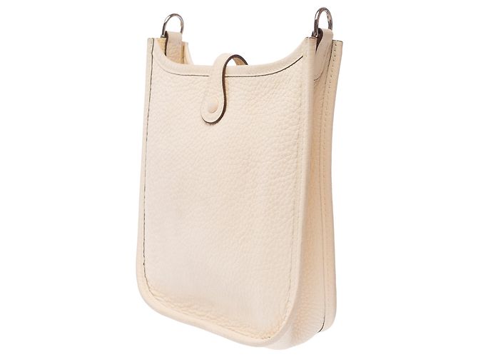 Hermès Borsa HERMES Mini Evelyne in Pelle Bianca - 103768 Bianco - vista 6