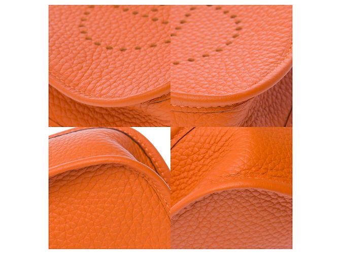 Hermès Borsa HERMES Mini Evelyne in Pelle Arancione - 103764 - vista 11