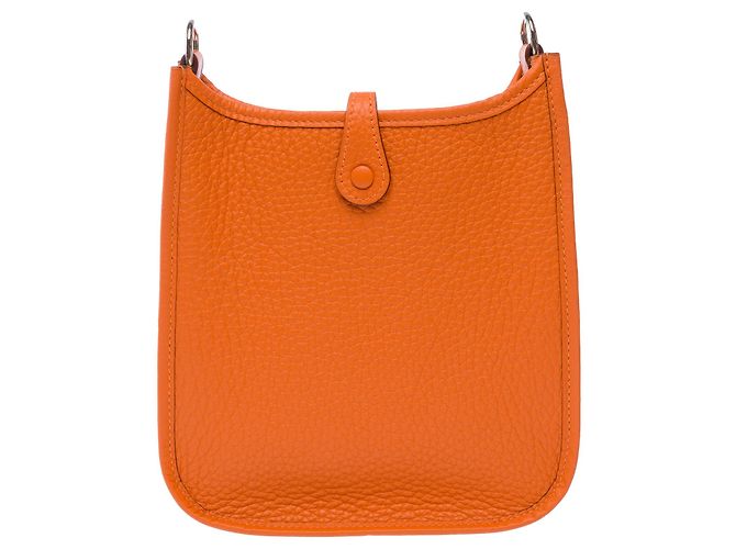 Hermès Borsa HERMES Mini Evelyne in Pelle Arancione - 103764 - vista 4