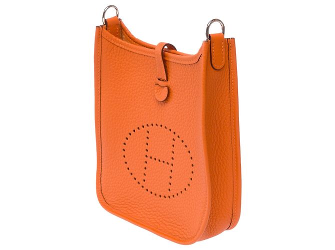 Hermès Borsa HERMES Mini Evelyne in Pelle Arancione - 103764 - vista 5