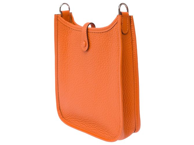 Hermès Borsa HERMES Mini Evelyne in Pelle Arancione - 103764 - vista 6