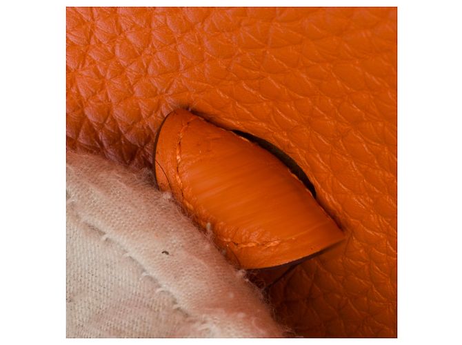 Hermès Borsa HERMES Mini Evelyne in Pelle Arancione - 103764 - vista 8