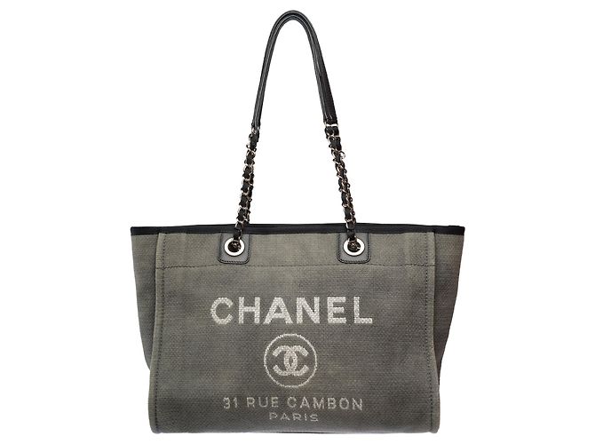 Borsa CHANEL Deauville in Denim Grigio - 103773 - vista 2