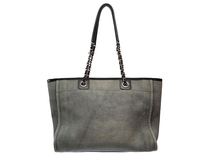 Borsa CHANEL Deauville in Denim Grigio - 103773 - vista 3
