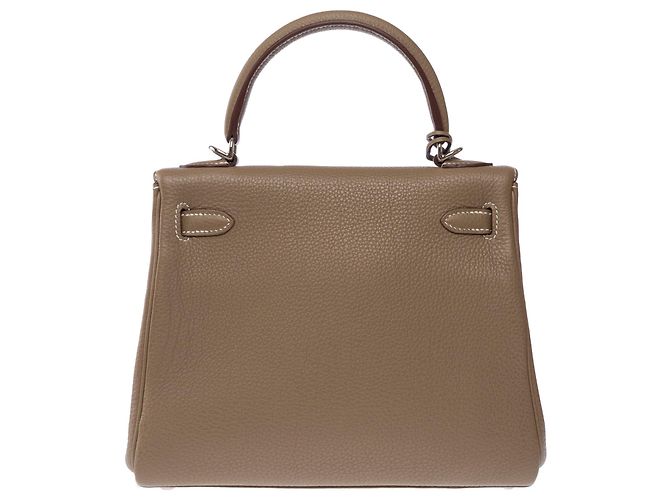 Hermès Borsa HERMES Kelly 25 in Pelle Étoupe - 103789 Taupe - vista 4
