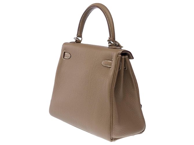 Hermès Borsa HERMES Kelly 25 in Pelle Étoupe - 103789 Taupe - vista 6