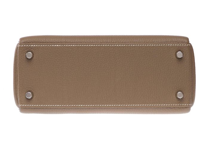 Hermès Borsa HERMES Kelly 25 in Pelle Étoupe - 103789 Taupe - vista 9