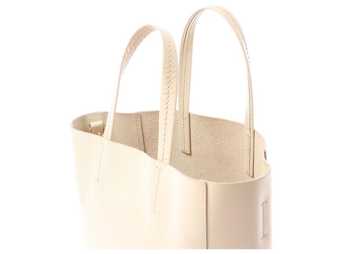 Céline Borsa CELINE Cabas Vertical Small in pelle beige - vista 5