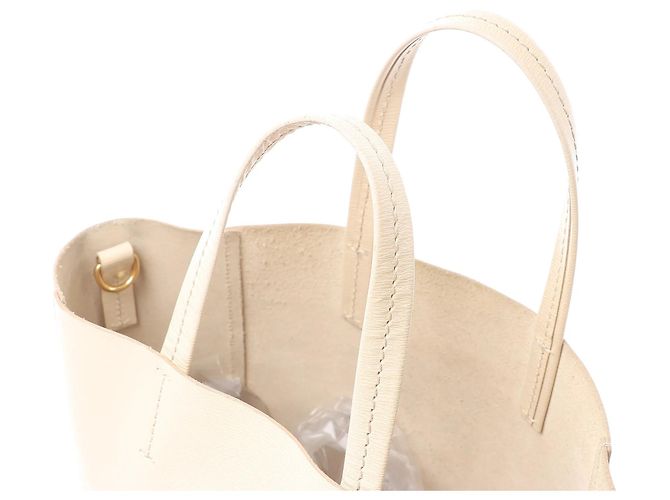 Céline Borsa CELINE Cabas Vertical Small in pelle beige - vista 7
