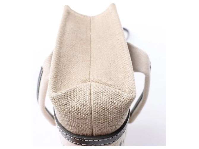 Borsa 2Way in tela e pelle Chloé Woody Mini Beige x Black - vista 11