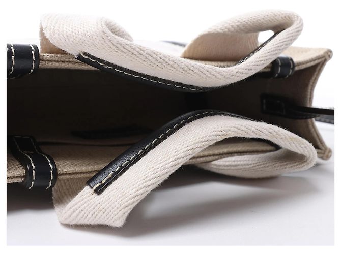 Borsa 2Way in tela e pelle Chloé Woody Mini Beige x Black - vista 6