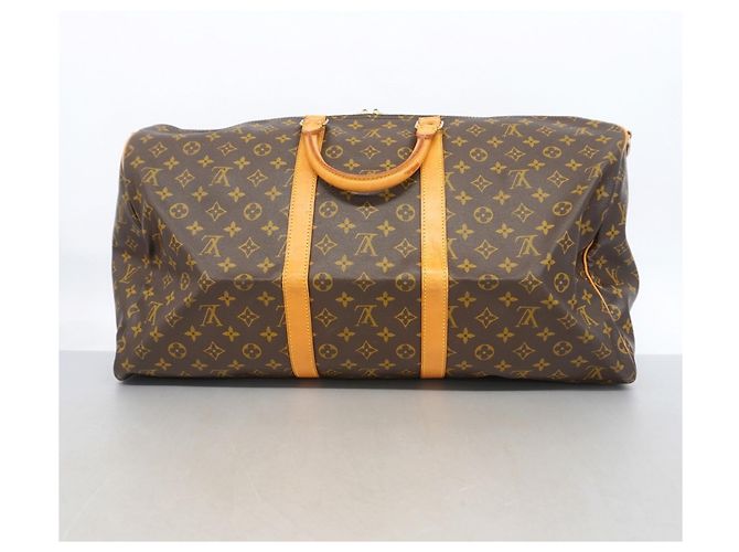 Louis Vuitton Boston Monogram Keepall Bandoulière 55 Marrom - vista 14