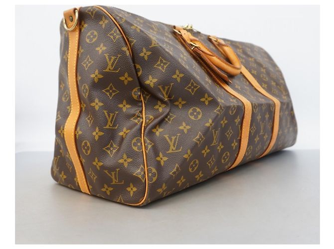 Louis Vuitton Boston Monogram Keepall Bandoulière 55 Marrom - vista 2