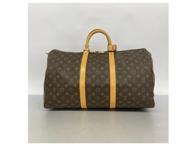 Borsa Louis Vuitton Boston Monogram Keepall 50 Marrone - vista 10