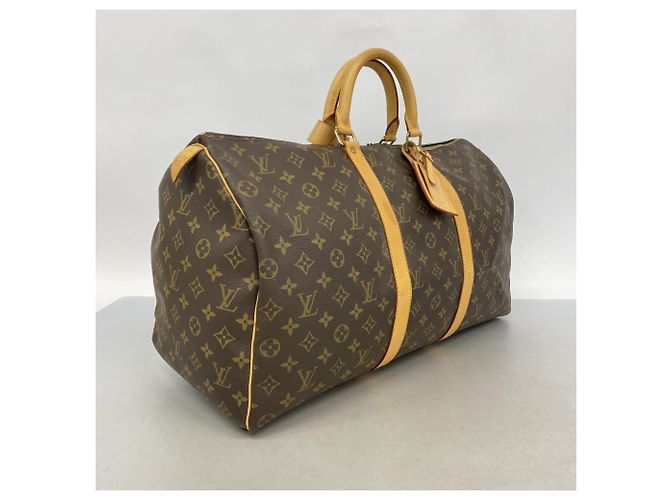 Borsa Louis Vuitton Boston Monogram Keepall 50 Marrone - vista 2