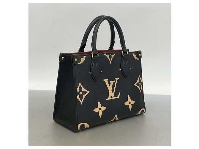 Borsa Louis Vuitton Monogram Empreinte OnTheGo PM Nero Beige - vista 2