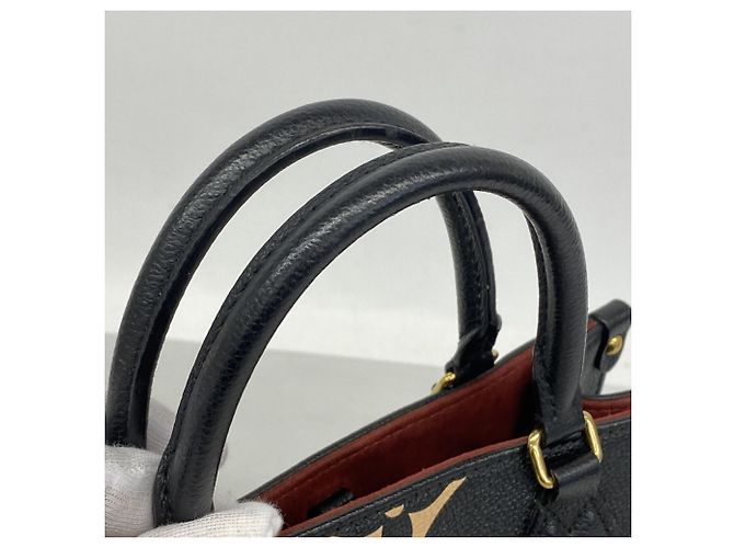 Borsa Louis Vuitton Monogram Empreinte OnTheGo PM Nero Beige - vista 8