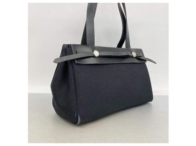 Hermès Hermes Herbag Cabas MM Toile Officier Tote Bag Schwarz - Ansicht 2