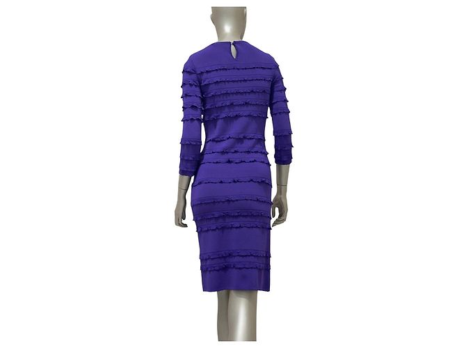Lila Rüschenschichtkleid von Christian Dior - Größe 38 - Gebraucht - Ansicht 2