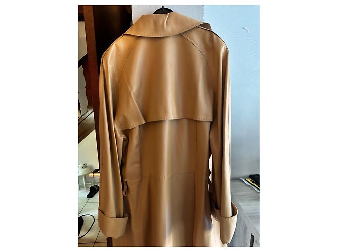Hermès Leder-Trenchcoat Beige - Ansicht 4