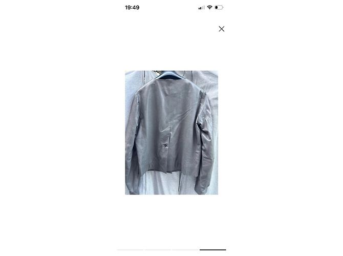 Chloé Kurzjacke aus grauem Lammleder - Ansicht 2