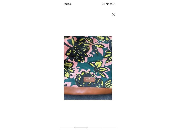 Weekend Max Mara Canvas-Shopper mit Blumenprint Braun Pink Grün Gelb - Ansicht 2