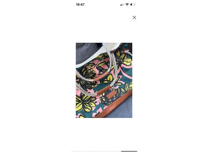 Weekend Max Mara Canvas-Shopper mit Blumenprint Braun Pink Grün Gelb - Ansicht 3