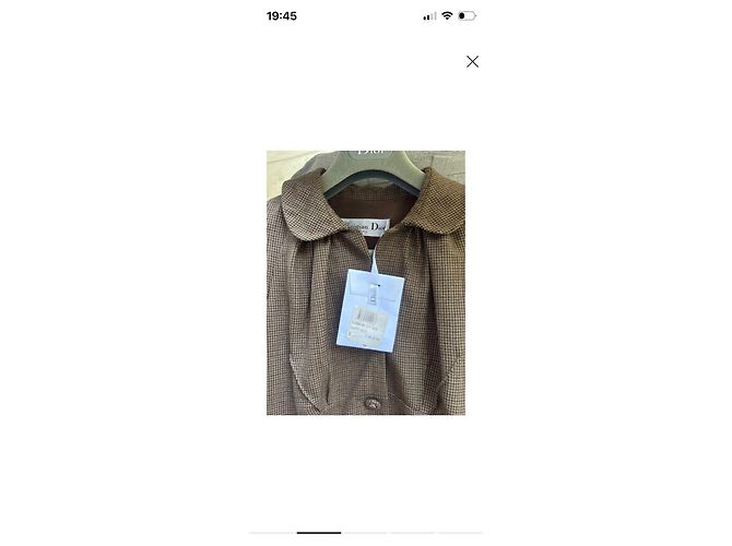 Christian Dior Brown Checked Wool Jacket - view 2