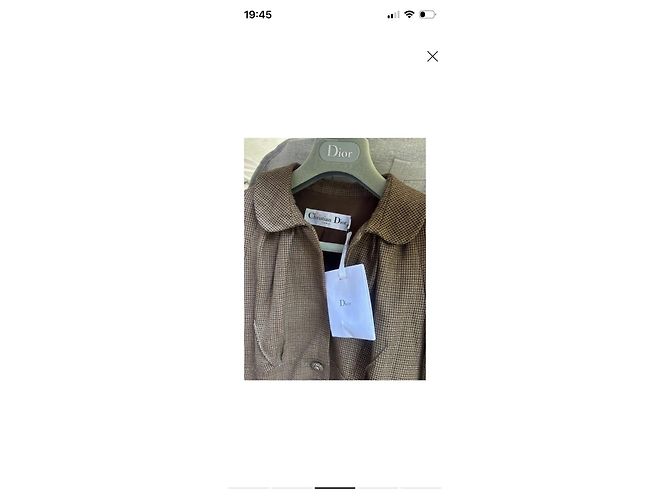 Christian Dior Brown Checked Wool Jacket - view 3