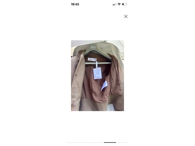 Christian Dior Brown Checked Wool Jacket - view 4