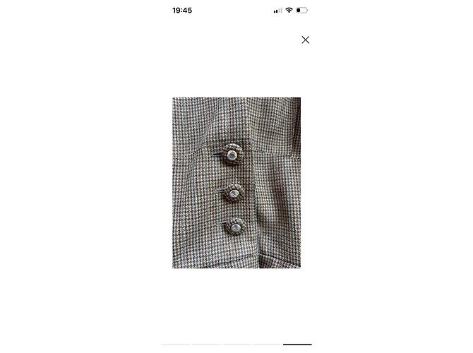 Christian Dior Brown Checked Wool Jacket - view 5