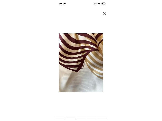 Hermès Carré de seda Castaño Beige Dorado - vista 2