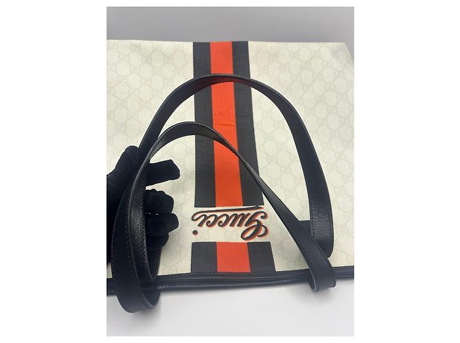 Gucci GG Supreme Monogram Shopper Schwarz Rot Beige - Ansicht 19