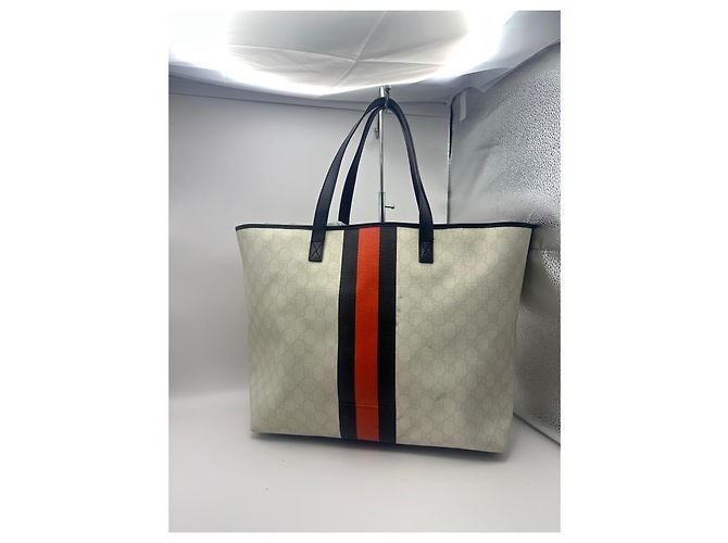 Gucci GG Supreme Monogram Shopper Schwarz Rot Beige - Ansicht 2