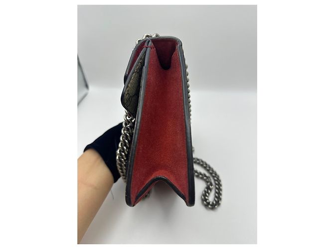 Gucci Dionysus GG Supreme Borsa a Tracolla Piccola Rosso Beige - vista 10